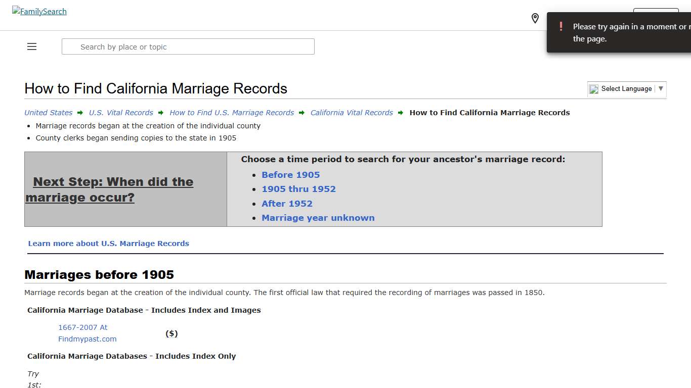 How to Find California Marriage Records • FamilySearch